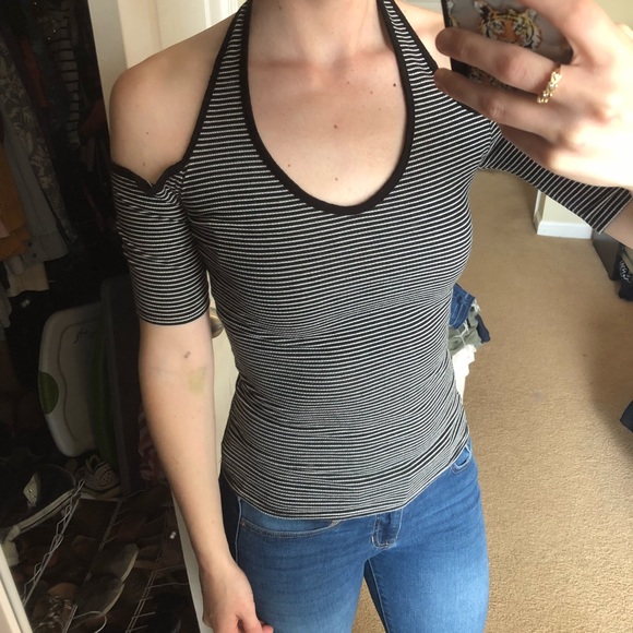 Striped Halter Shirt - Picture 1 of 4